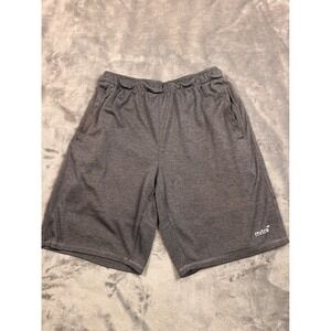 Mitre Mens Athletic Shorts Gray Heather Mesh Soccer Gym Training Size Medium